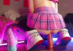 Femboy Anal Dildo Riding During Hottest Ruined Cumshot