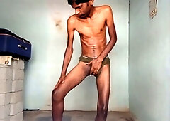 Rajesh Playboy 993 massaging assets with lube, applying oil on torso, hands, legs, ass and dick