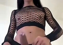 TS Kim Reina Hands Free Cumshot