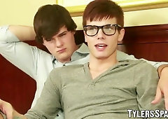 Twink cock riding action with anal fun after cock sucking