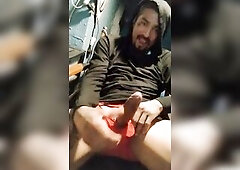 I sure look worthy in red and don't y'all love my socks he-he but look at my schlong umm even more excellent huh