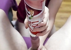 My Lascivious Wife Blows Me and Licks Whipped Cream From My Large Dong