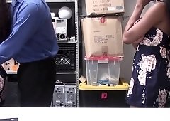 Busty ebony teen thieves got caught and punish fucked