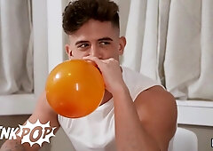 Spikey Dee Nearly Falls A Ladder So Trevor Brooks Catches Him By His Big Cock & Sucks Him