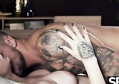 Watch this freckled girl's large natural bazookas bounce as this babe bangs