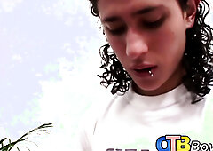 Gay Latino mounts big throbbing prick for vigorous analriding