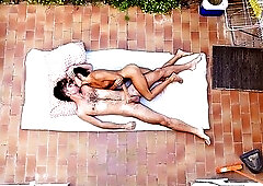 Rooftop Lovers Undressed from Above