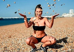 Two buddies are fucking abig-boobed goddess Jolee Love