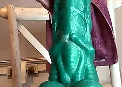 More anal play with Mr. Hanky toys-two big ones and then smaller. Able to take all of smaller