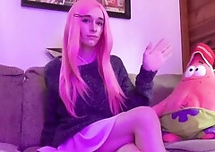 Crossdresser sissy femboy trans t-girl won’t stop cumming!