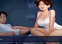 Summertime Saga: Cougar Milf Caught A Guy With His Big Dick In His Hands - Car Toon