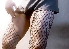 Compilation: Femboy Solo Rod Masturbation: Maid Outfit, Fishnets & Bigorgasm - Trans beauty schlong masturbation in camera - Tgirl ejaculation #1