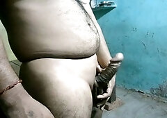 Amateur gay anal scene with black cock and handjob action