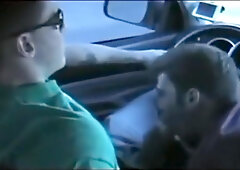 Twinks in car jerking and sucking on the road