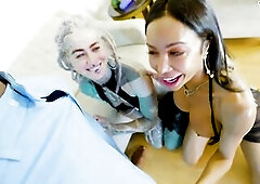 Interracial Trans 3some Tattooed Gals Thai Ladyboy BBC shares Dongs - BJ, Anal, ATM