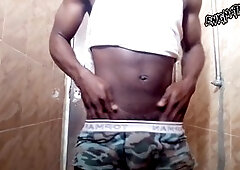 Jacked muscle boy Enigmatic Buoy gets himself off in solo session