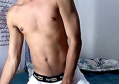 Colombian webcam show with a huge cock