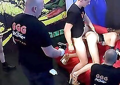 Doggy style cumshots and bukkakes on german babe