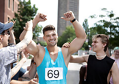 Hard marathon day for these horny blokes but they still fuck
