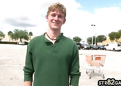 Str8 20yo dude experiences 1st gay BJ in the silver van 4