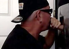 Mature gloryhole stud sucks and strokes white nice dick