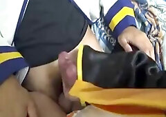 2 Japanese Traps rubbing cock 4