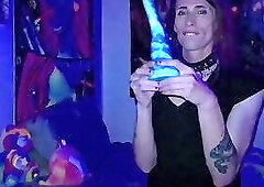 Slim Brunette Sucks on Her Brand New Tentacle