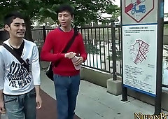 Asian twink fuck jerk cum