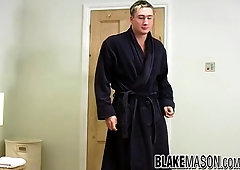 Hot blonde stud jerks off in horny solo