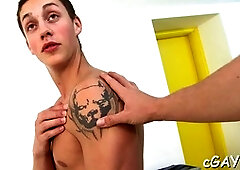 double ass-fuck intrusion during three-some homo sex