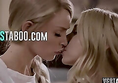 Sly BF manipulates teen and big boobs MILF stepmom into threesome