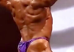 Regan Grimes Sexy Posing In Purple Posing Trunks