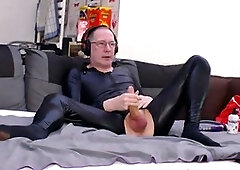 DILF Mike Essex strokes my uncut cock with his huge dick