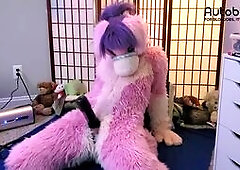 Furry Vicky Tart gets the cock milking of a lifetime with Vacuglide. Check out how this furry Vicky Tart in his pink suit has the time of his life and