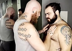 Uncut cock cum, muscle bears, bj