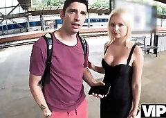 VIP4K. Blond sucked a schlong in the TEACH STATION latrine! Hawt sex with Jessie Ames