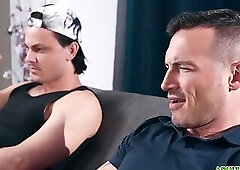 Babysitter Enzo Muller having gay sex with his clients eldest Derek Kage