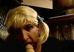 Staci practicing sucking A dildo