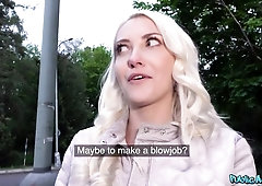 Crazy outdoor sex for money with a golden blonde Helena Moeller