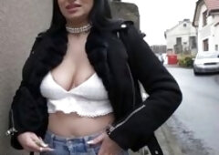 Hot Brunette Sucks Cock For Money