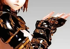 3d futanari dancing with her big boobs and cock shaking