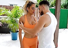 Latina MILF's New Trainer Has A Very Hands On Approach