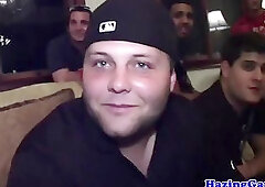 Pledging student analized and cumsprayed