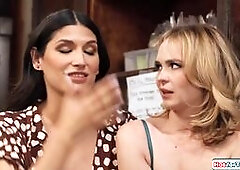 Big cock tgirl Zariah Aurah and her colleague Lilly Bell suck and lick on the job when latin Vanessa Vega catches them.The tattooed babe joins and fac