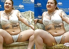 Latina cougar Cleo does some solo bondage while getting butt fucked in POV