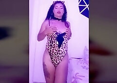 Shemale Ts Angelique - Dildo destroyed and spunked on - personalized clip - Complimentary edition