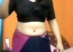 Gouthami reddy manthena removing saree & blouse showing Nude sexy boobs in bedroom