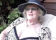 66 year-old Bushy Aged GILF Mrs. Claire sucks your dick in the garden! That babe shows u her Large Natural Older Melons and Older Large Butt, then fin
