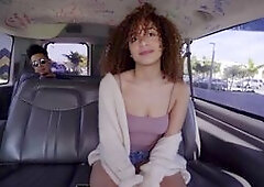 18yo Teen Mariah Banks Looking Super Cute, Riding Dick Like Champ In A Dank Van