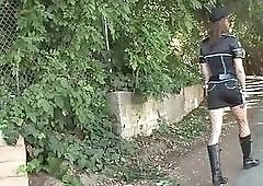 Motivated shemale officer lets him bang that round sublime butt